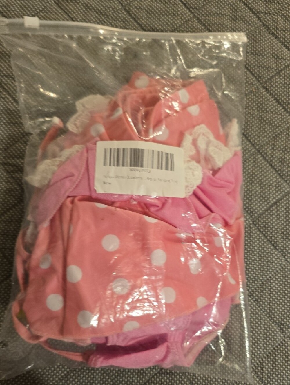 Pink Polka Dot Ruffled Women's Bikini Set - Picture 6 of 8